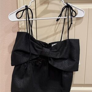 Elegant Black Bow Top